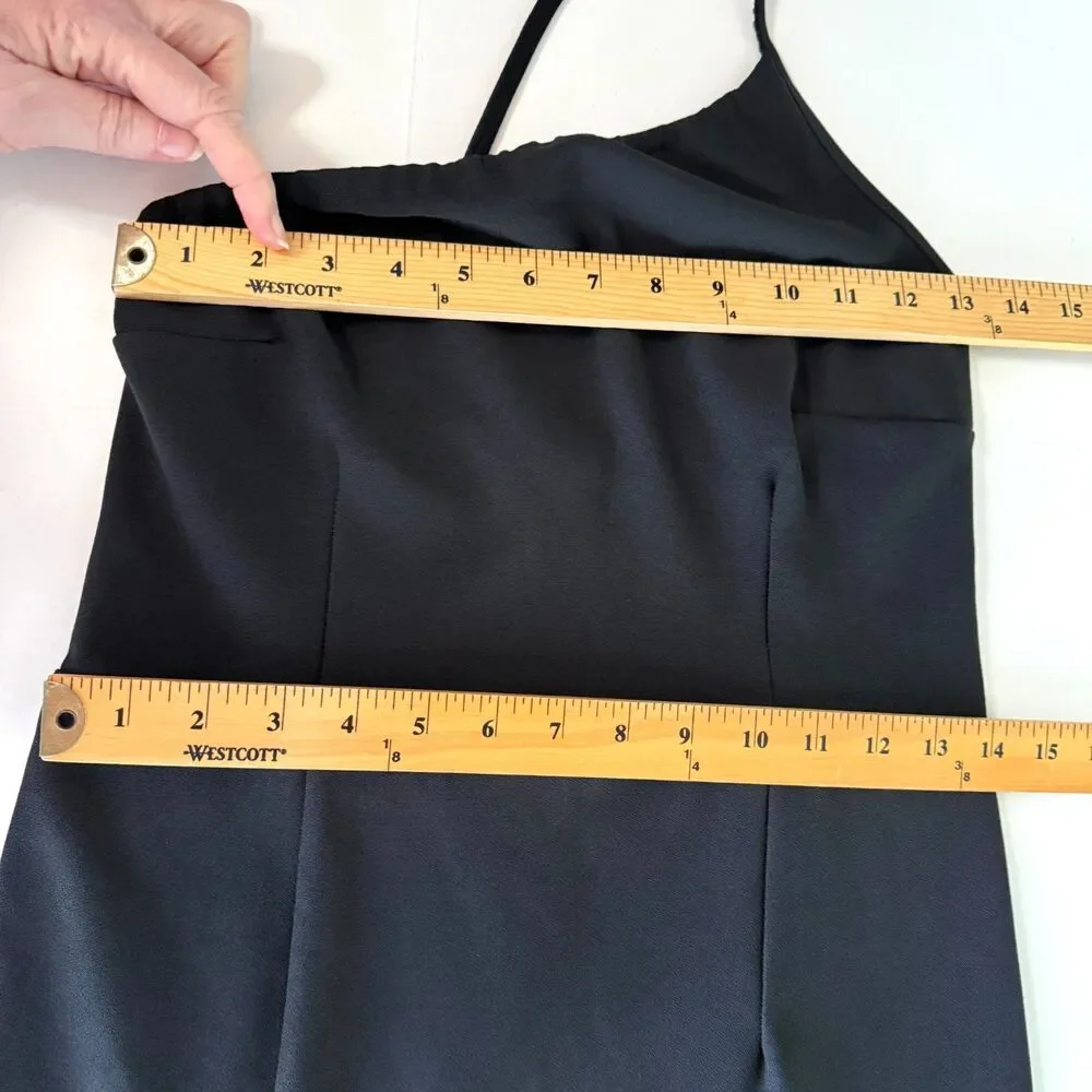 Abercrombie & Fitch Asymmetrical One-Shoulder Maxi Dress Sz M Black Elegant